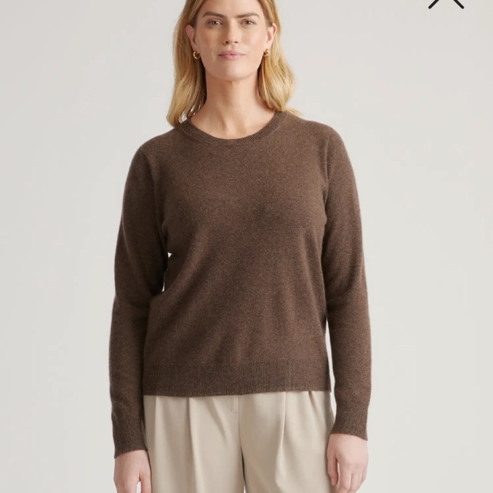Quince Women's Brown Crew Neck Sweaterm